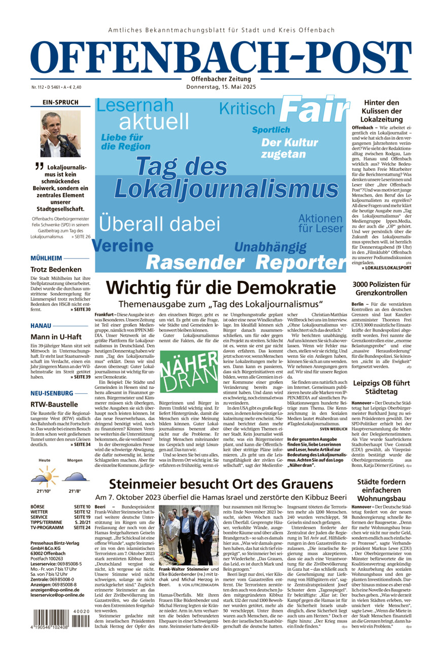 Offenbach-Post vom Donnerstag, 15.05.2025