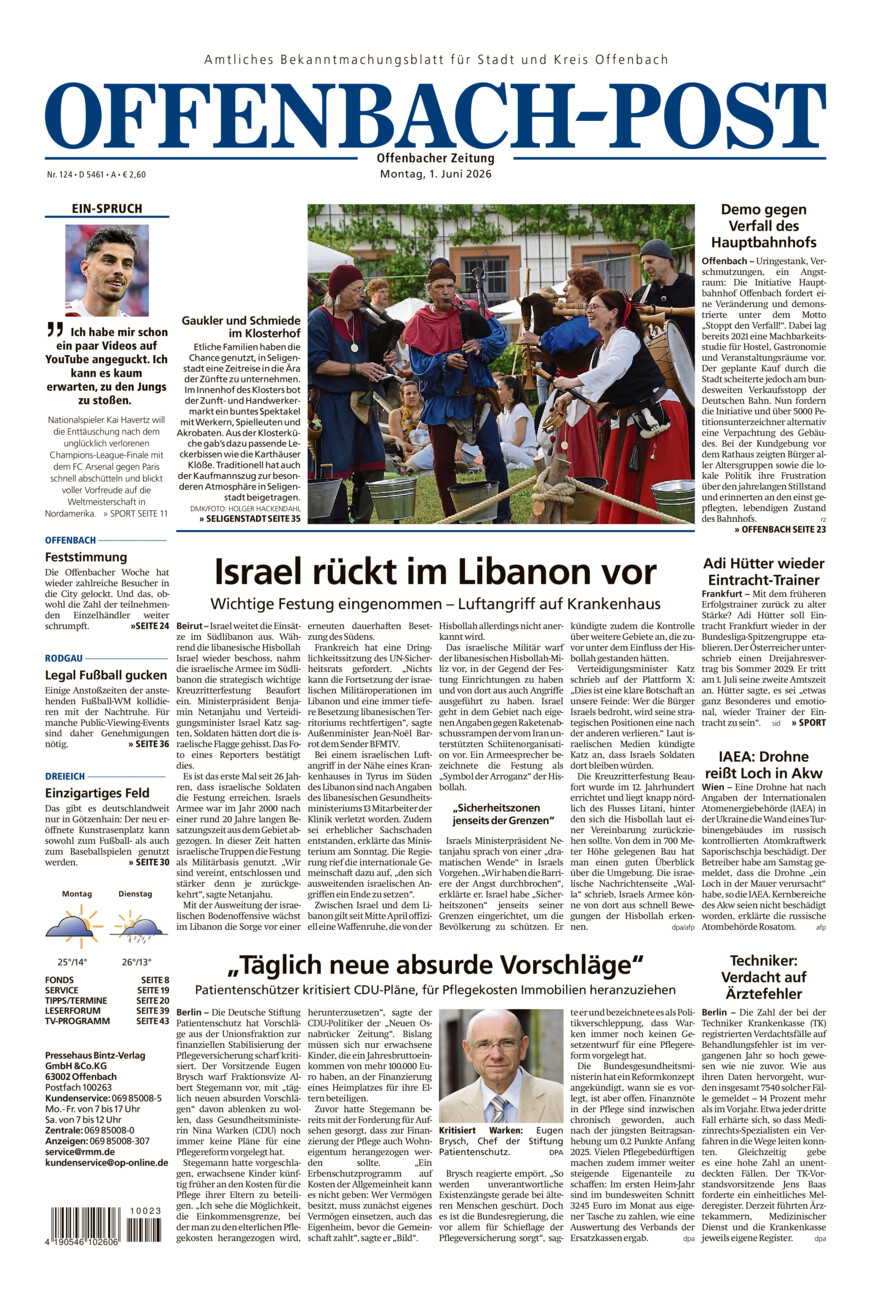 Offenbach-Post vom Montag, 01.06.2026