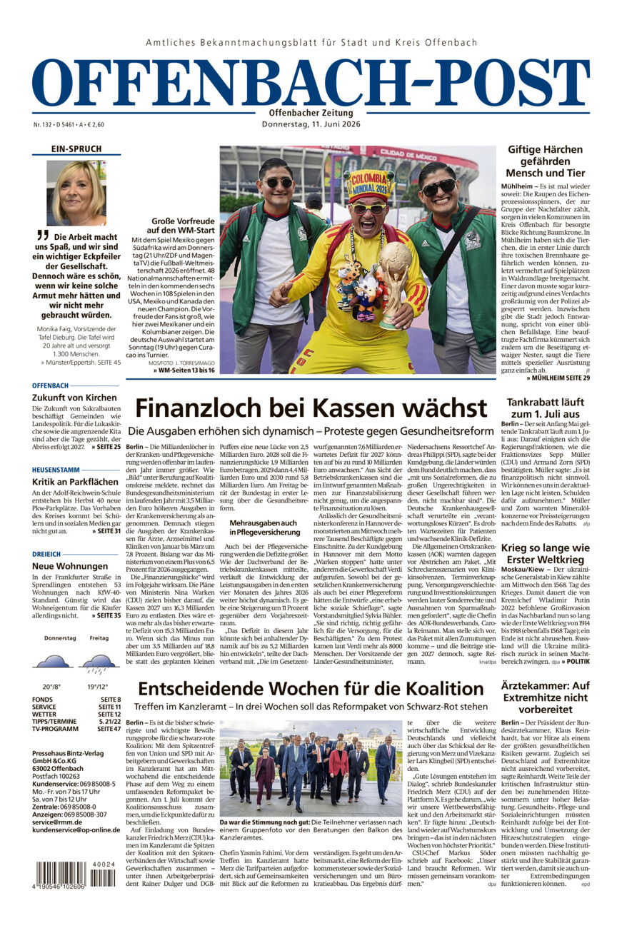 Offenbach-Post vom Donnerstag, 11.06.2026