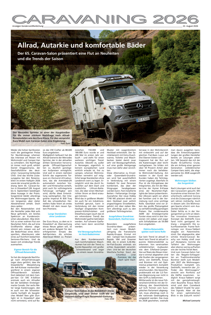 Caravaning 2026 vom Donnerstag, 20.08.2026