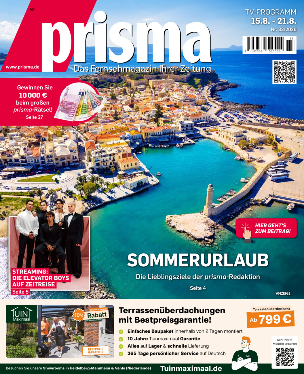 Prisma vom Samstag, 15.08.2026