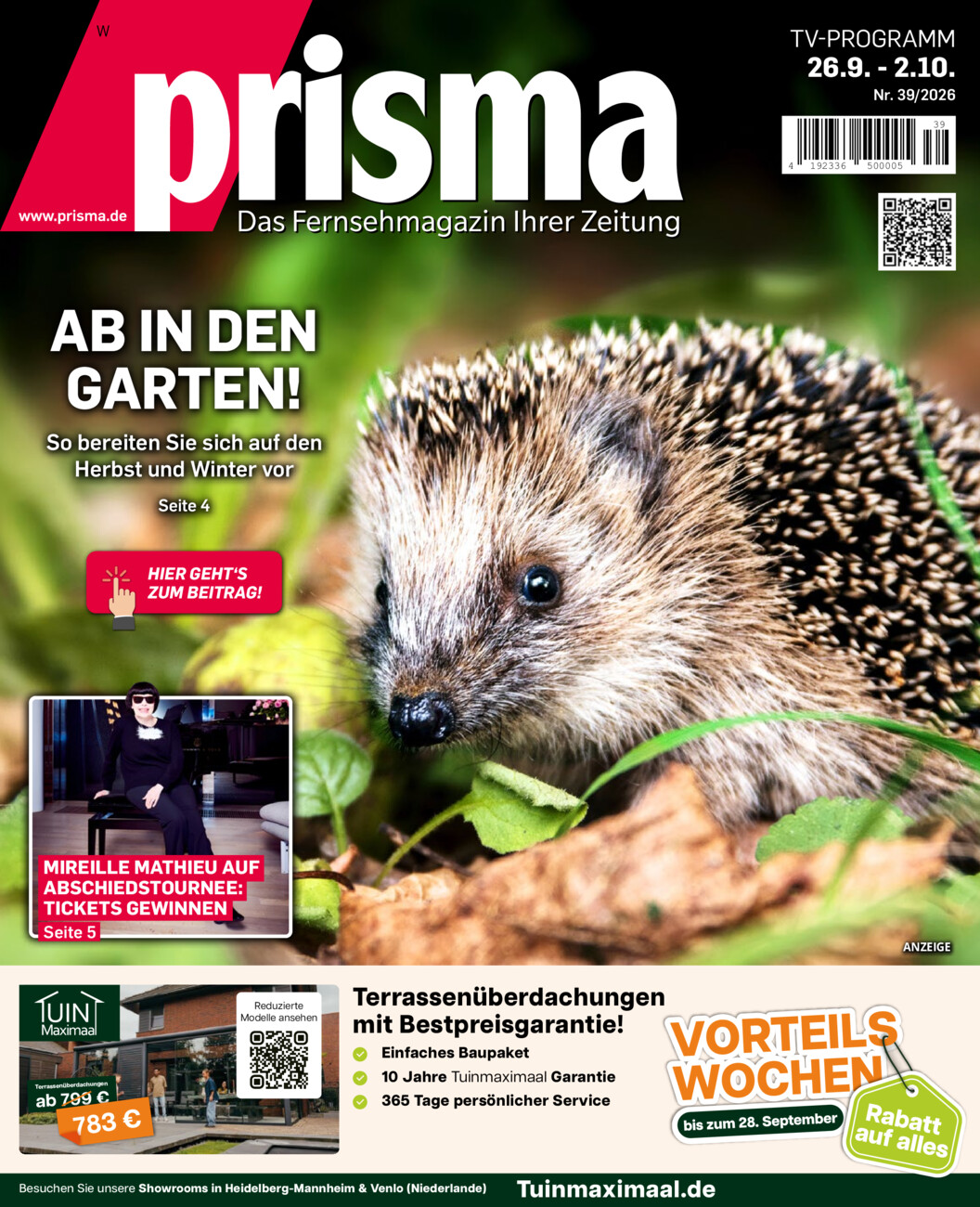 Prisma vom Samstag, 26.09.2026