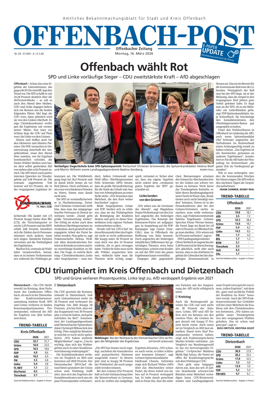 Kommunalwahl-Update vom Montag, 16.03.2026