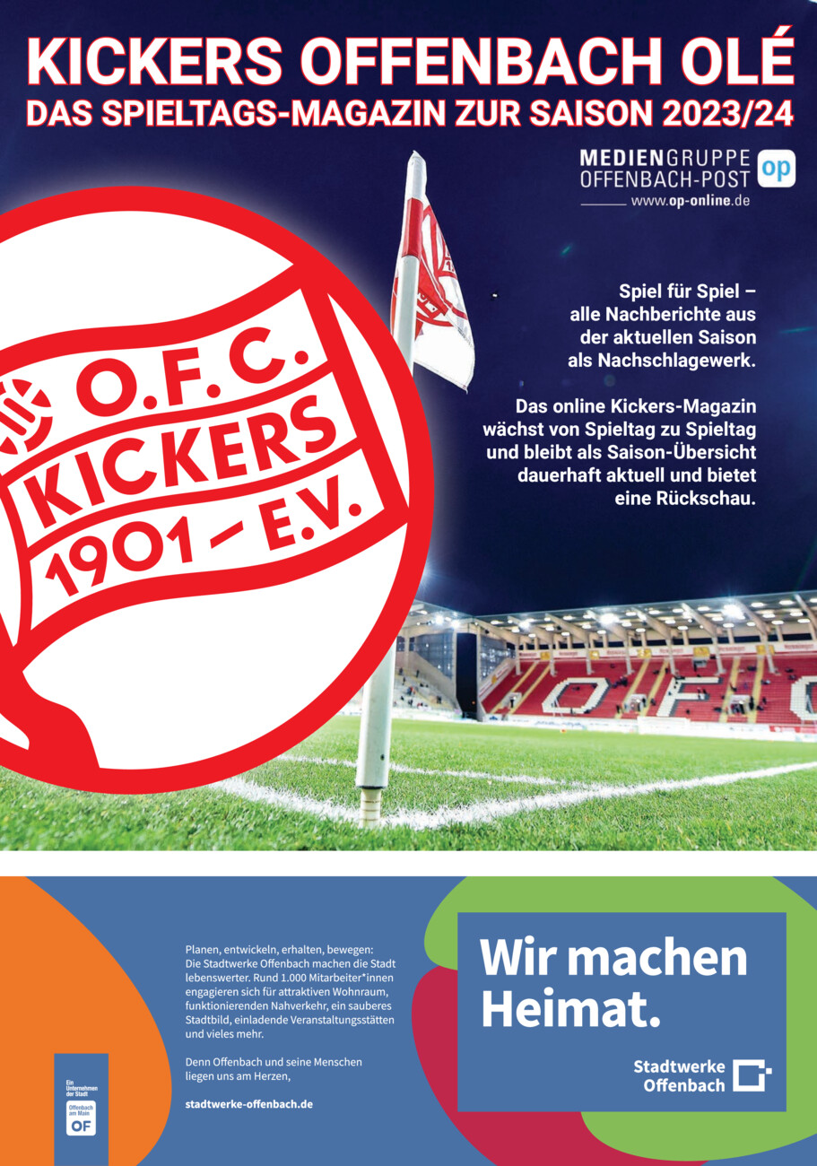 Kickers Offenbach Online-Magazin vom Montag, 25.03.2024