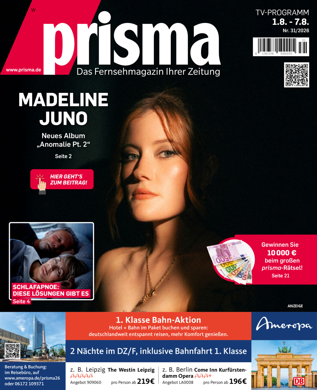 prisma vom Samstag, 01.08.2026