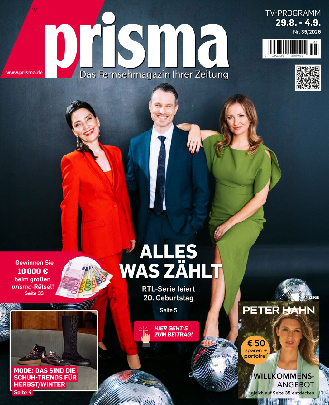 Prisma vom Samstag, 29.08.2026